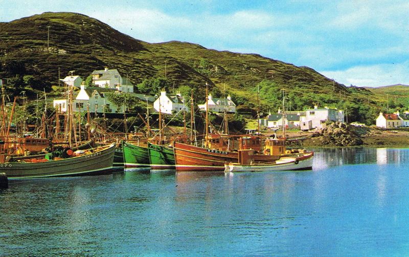 Circa mid 1970's the local fishing boats are the Misty Isle, with the Girl Ann on the outside