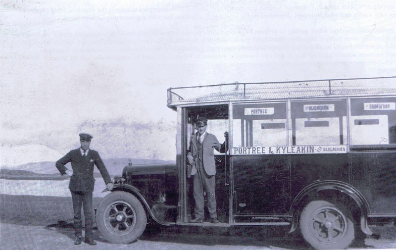 Circa 1930 - Nicolson's Portree Motor Coach Company bus waiting at Kyleakin Corran