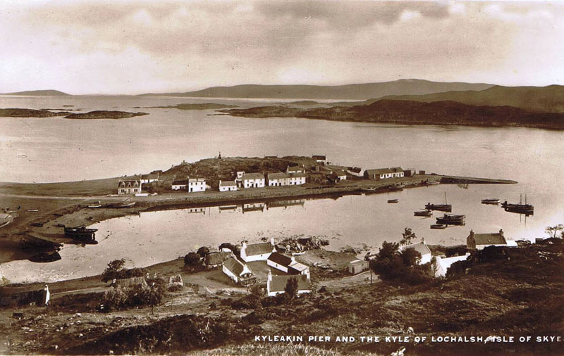 Circa 1930 - View of Pier from Cnoc na Errich.
Note the MacInnes's cottage (Hector Grant's Granny) where Coille Bhurich's garden is now