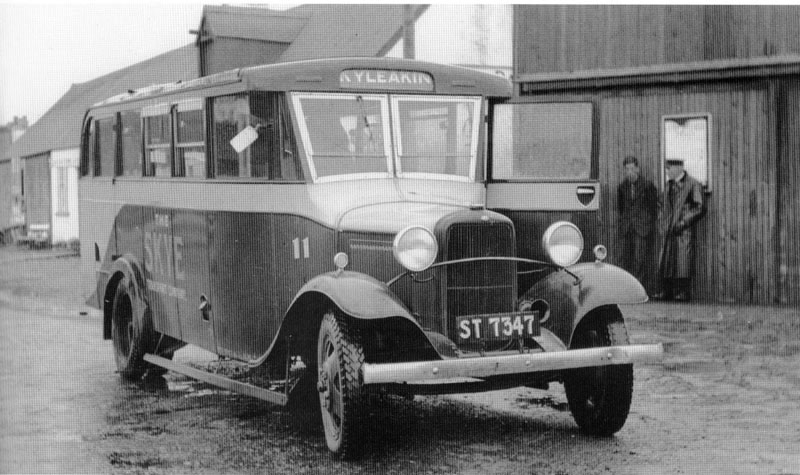 Circa 1933-34  - Bus outside Kyleakin Ferry Office