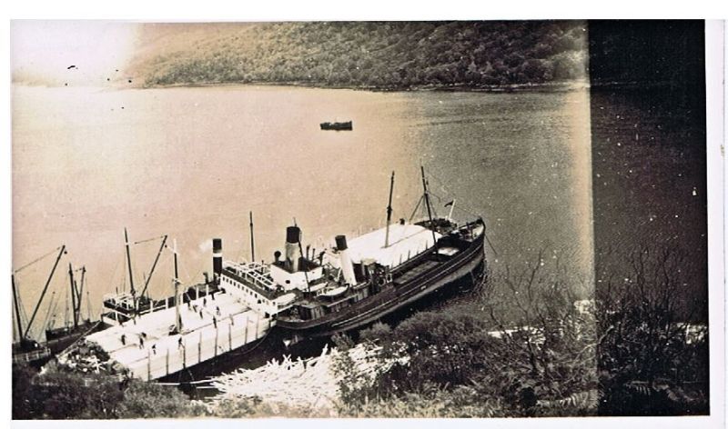 Early 1930's - The Cara Holed when she hit either a rock or the Black Island, her load of timber was discharged in Loch Na Beiste, to allow repairs to be carried out.